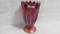 Fenton red carnival Corn vase