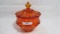 Fenton amber covered jar