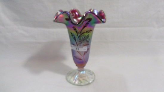 Fenton 7" ruffled carnival vase