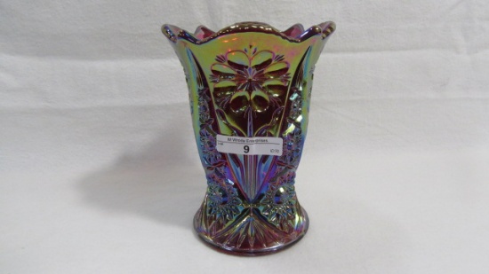 Fenton red carnival 474 6.5" vase