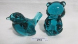 2 Fenton dusty rose animals as shown