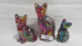 Set of 3 decorated cats- all #49 of 1500
