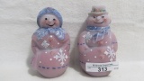Fenton decorated Mr & Mrs snowman