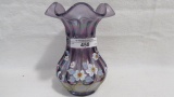 Fenton Thumbprint & Ovals decorated vase
