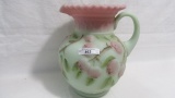 Fenton decorated Apple Tree water pitcher