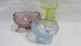 3 pieces of assorted Fenton as shown
