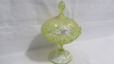 Fenton  vaseline irid Lily Valley 9