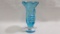 Fenton blue irid miniature hand vase