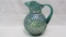 Fenton Hobnail irid water pitcher w cre top.