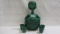 Early Malachite whiskey set w/ embossed portrait- 1 cup has chip/