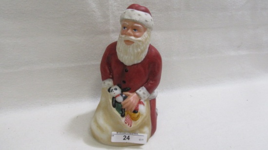 Fenton decorated kneeling Santa