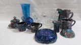 selection of contemporary carnival glass as shown