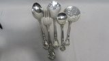 Sterling Silver Laddles/ serving forks/ strainer spoon etc. 5 pcs.