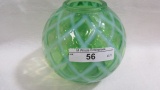 Fenton green opal lattice ivy ball