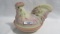 Fenton large burmese decorated covered hen