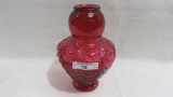 Fenton cranberry drapery vase. 1st of 3 in a progressive set