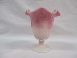 Fenton ruffled rosalene Dancing Lady vase