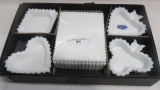 Fenton smoke set in box as shown- Milk Glass