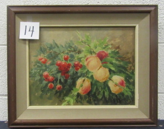 22 x 18 Fruit still life framed Artist signed but not legible