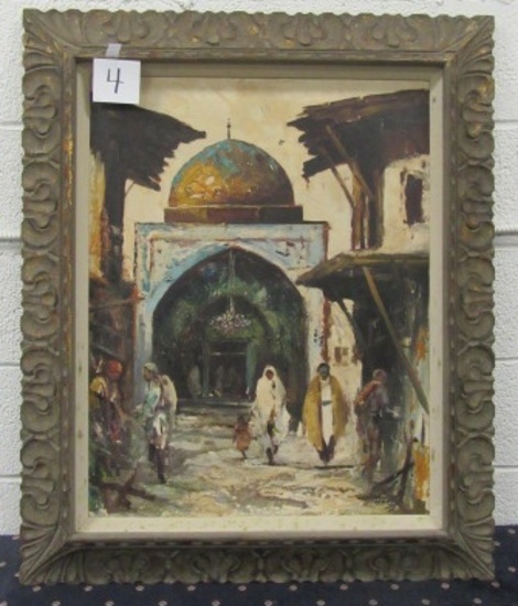 Oil on Canvas 30 x 35" Anoush Middleastern landscape- framed