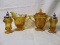 Fenton Amber Cabbage Rose Table Set