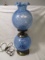 Fenton Blue Opal Fern GWTW Lamp