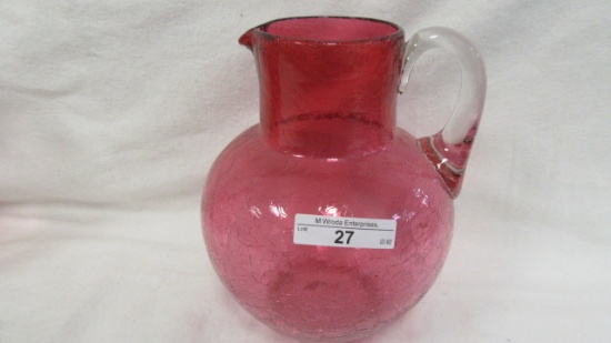 Kanawha Cranberry Crackle Water pitcher