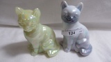 2 Fenton Sitting Cats as shown