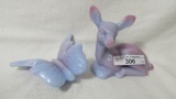 2 Fenton Blue Burmese Animals as shown