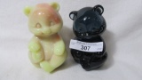 2 Fenton Sitting Bears as shown