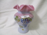 Fenton 8'  Blue Burmese HP vase