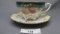 RS Prussia footed floral cup / saucer