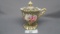 UM RSP sawtooth mold mustard pot. All gold and floral. RARE