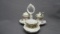 RS Prussia floral handled condiment set. Rare!