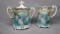 RS Prussia Icicle mold creamer/sugar set w/Swans