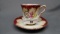 Early Years demi cup saucer w/ red trim and florals