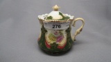 Royal Coburg Germany floral mustard pot, mold 343