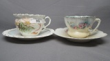 2 UM RSP floral coffee cup with saucers