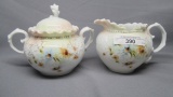 RS Germany Wing mark hand painted creamer/sugar