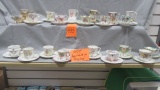 21 assorted, marked & unmarked floral cups/saucers-selling CHOICE. This lot