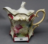 RSP Syrup pitcher w/ scattered flowers red trim,no underplate