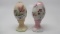 2 Decorated Fenton Eggs as shown