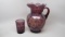 Fenton plum opal coin dot water pitcher and tumblr