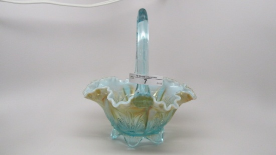 Fenton aqua opal cactus basket