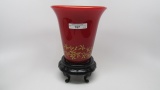 Fenton  decorated mandarin flip vase 1930's