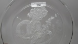 RARE Fenton satin carved portrait plate