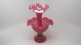 Fenton cranberry single lily epergne as shown