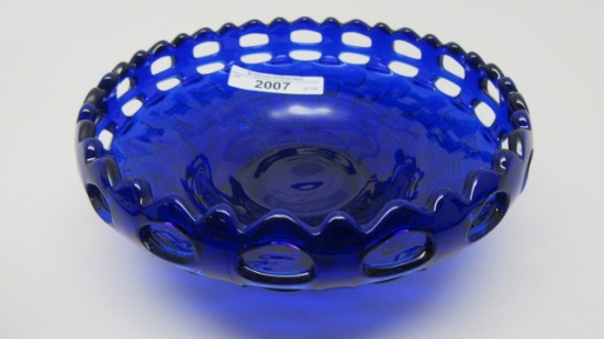 Fenton Royal Blue Basket Weave 6" Bowl