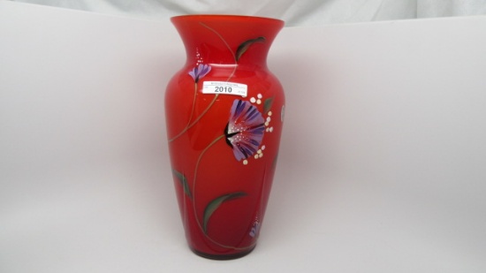 Fenton 11" Persimmon Overlay Vase #246/750