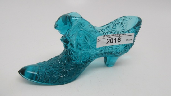 Fenton Turquoise Daisy and Button Slipper